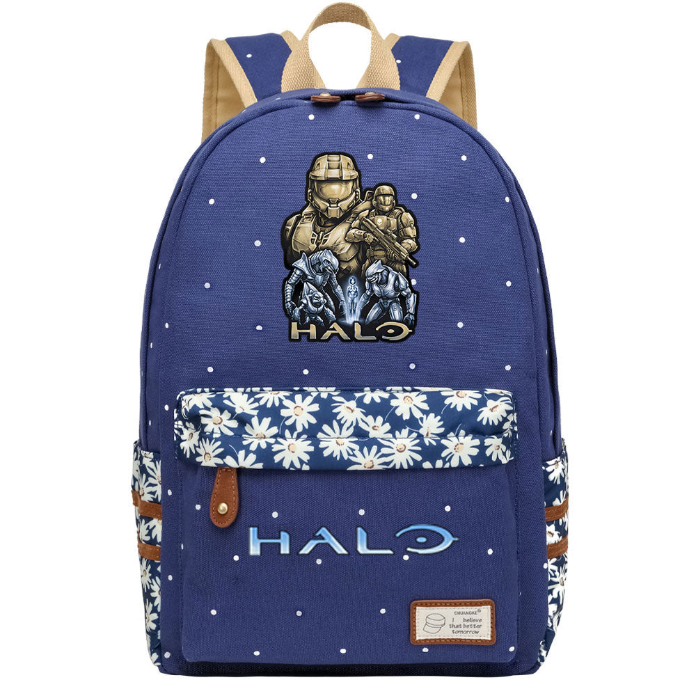 Halo Infinite Fashion Canvas Travel Backpack School Bag
