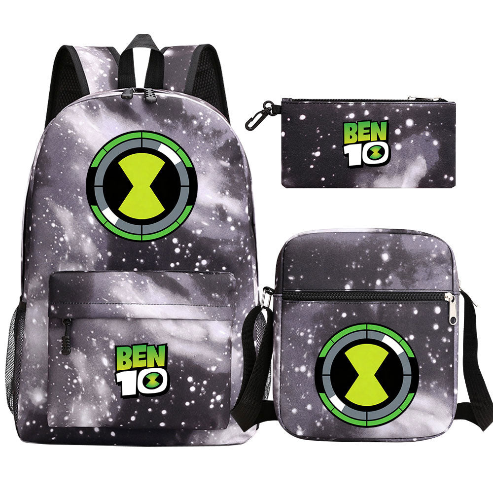Ben 10 Ben Tennyson SchoolBag Backpack Shoulder Bag Book Pencil Bags 3pcs Set