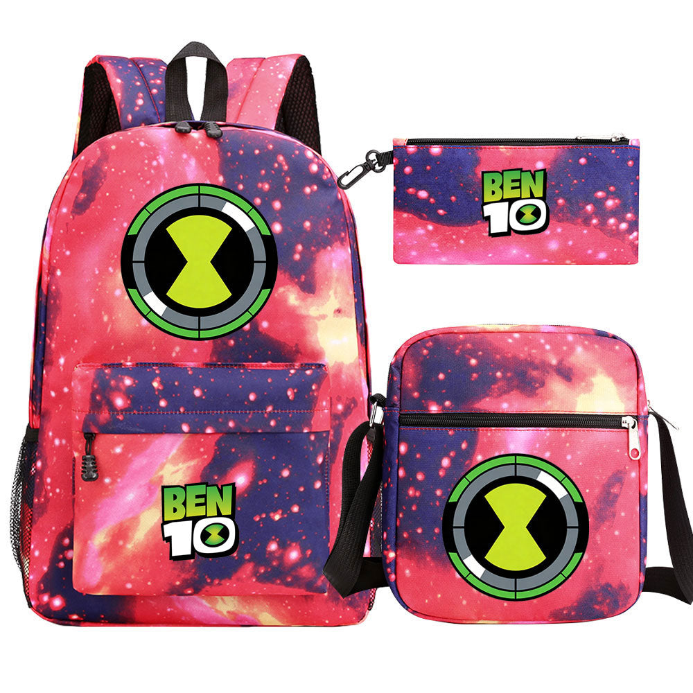 Ben 10 Ben Tennyson SchoolBag Backpack Shoulder Bag Book Pencil Bags 3pcs Set