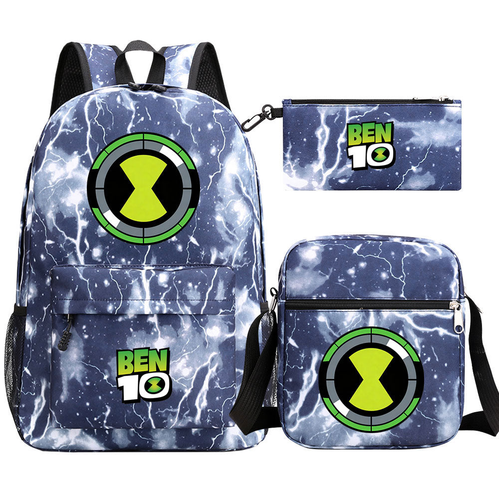 Ben 10 Ben Tennyson SchoolBag Backpack Shoulder Bag Book Pencil Bags 3pcs Set