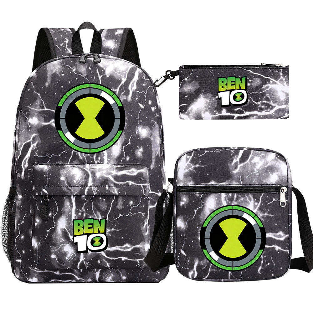 Ben 10 Ben Tennyson SchoolBag Backpack Shoulder Bag Book Pencil Bags 3pcs Set