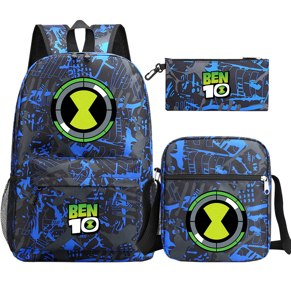 Ben 10 Ben Tennyson SchoolBag Backpack Shoulder Bag Book Pencil Bags 3pcs Set