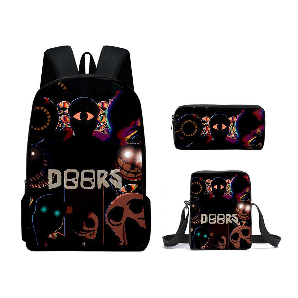Roblox Doors Schoolbag Backpack Lunch Bag Pencil Case 3pcs Set Gift for Kids Students