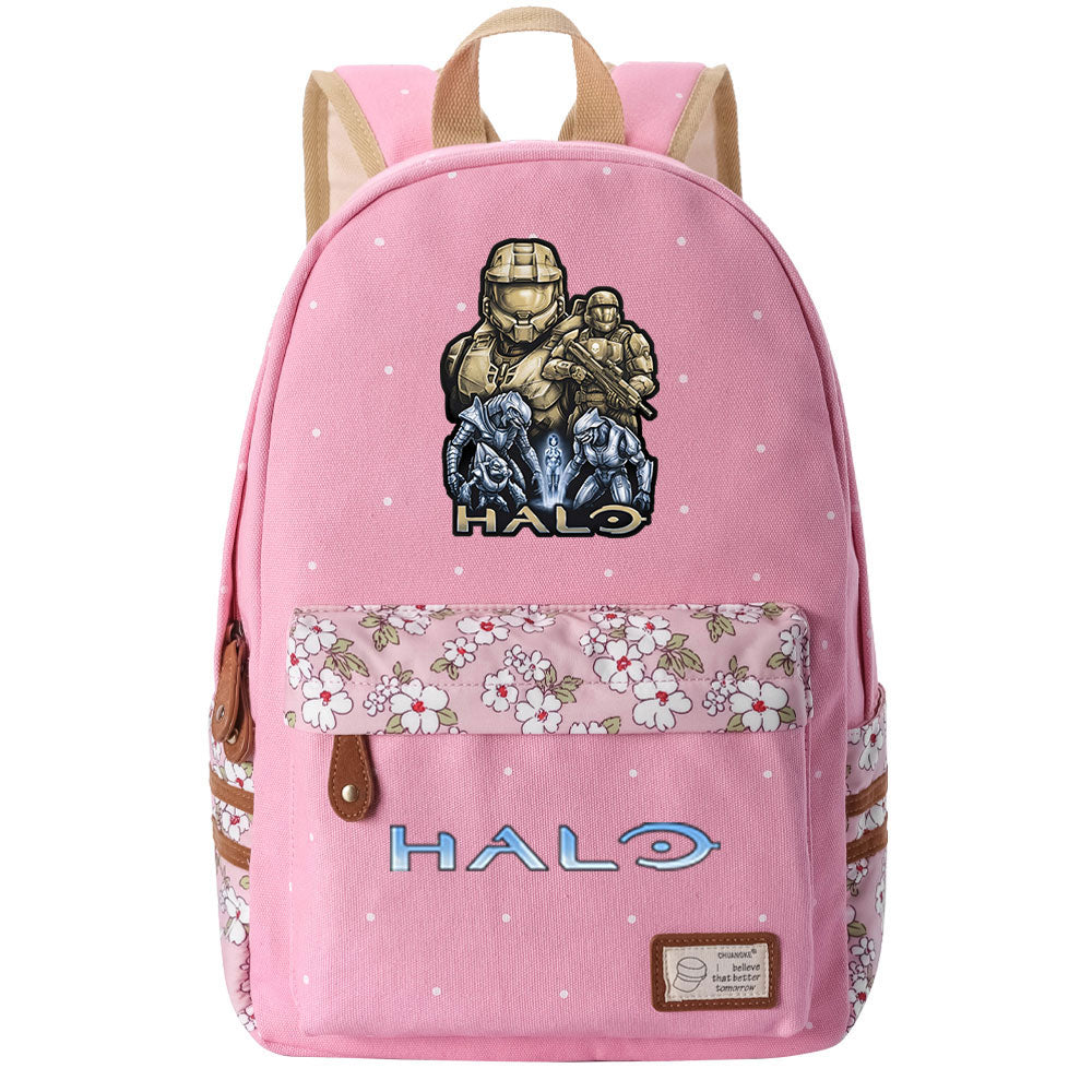 Halo Infinite Fashion Canvas Travel Backpack School Bag