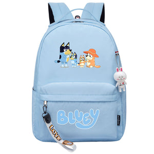 Bluey USB Charging Backpack Shoolbag Notebook Bag Gifts for Kids Students