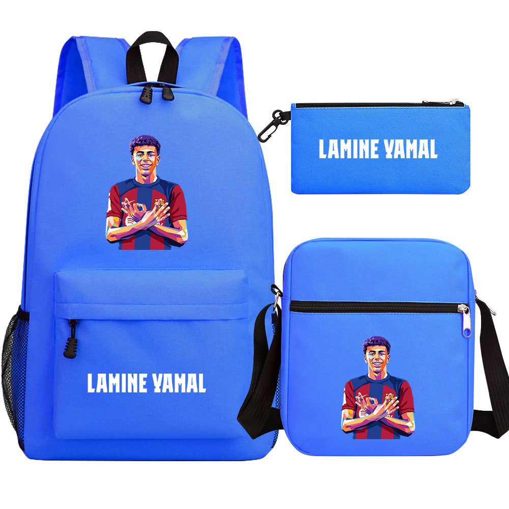 Lamine Yamal Football Player SchoolBag Backpack Shoulder Bag Book Pencil Bags 3pcs Set