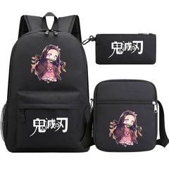 Demon Slayer Kamado Nezuko SchoolBag Backpack Shoulder Bag Book Pencil Bags 3pcs Set