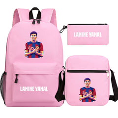 Lamine Yamal Football Player SchoolBag Backpack Shoulder Bag Book Pencil Bags 3pcs Set