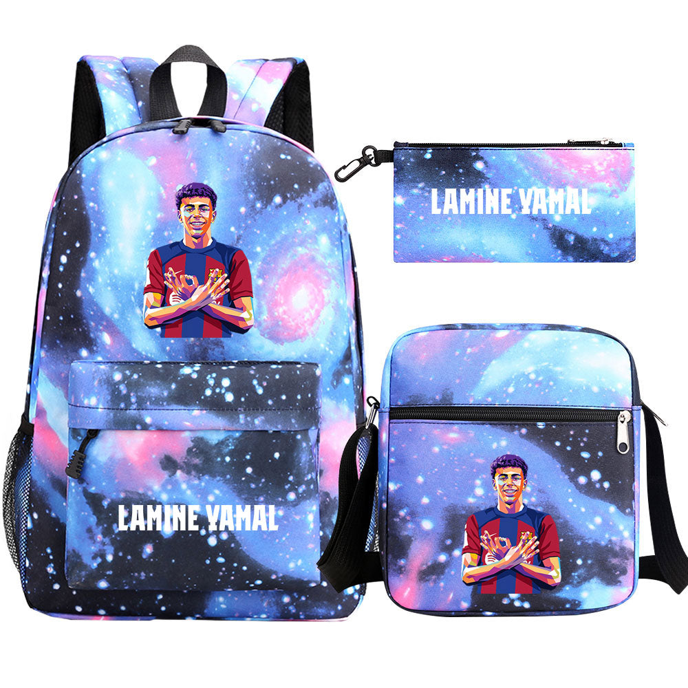 Lamine Yamal Football Player SchoolBag Backpack Shoulder Bag Book Pencil Bags 3pcs Set
