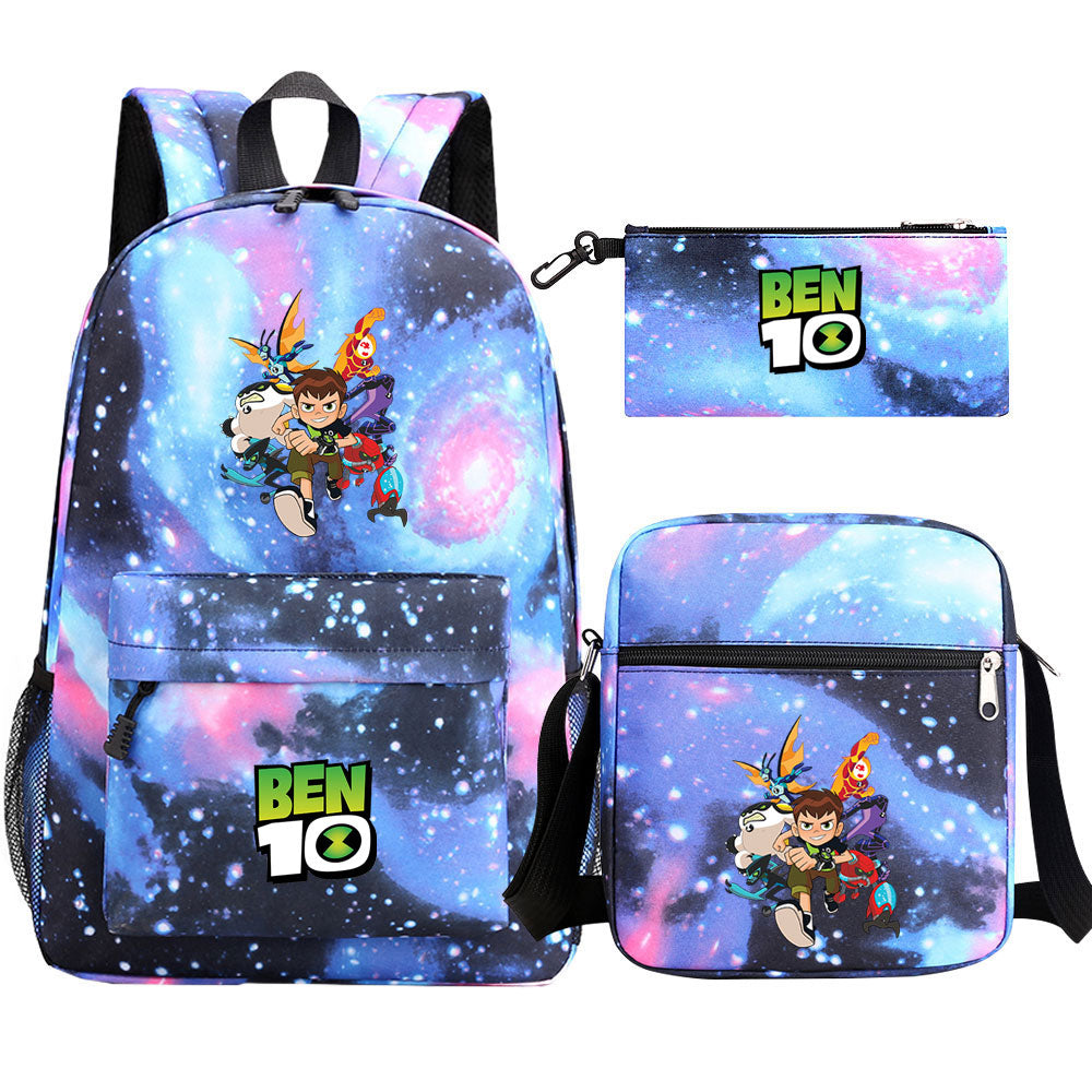 Ben 10 Ben Tennyson SchoolBag Backpack Shoulder Bag Book Pencil Bags 3pcs Set
