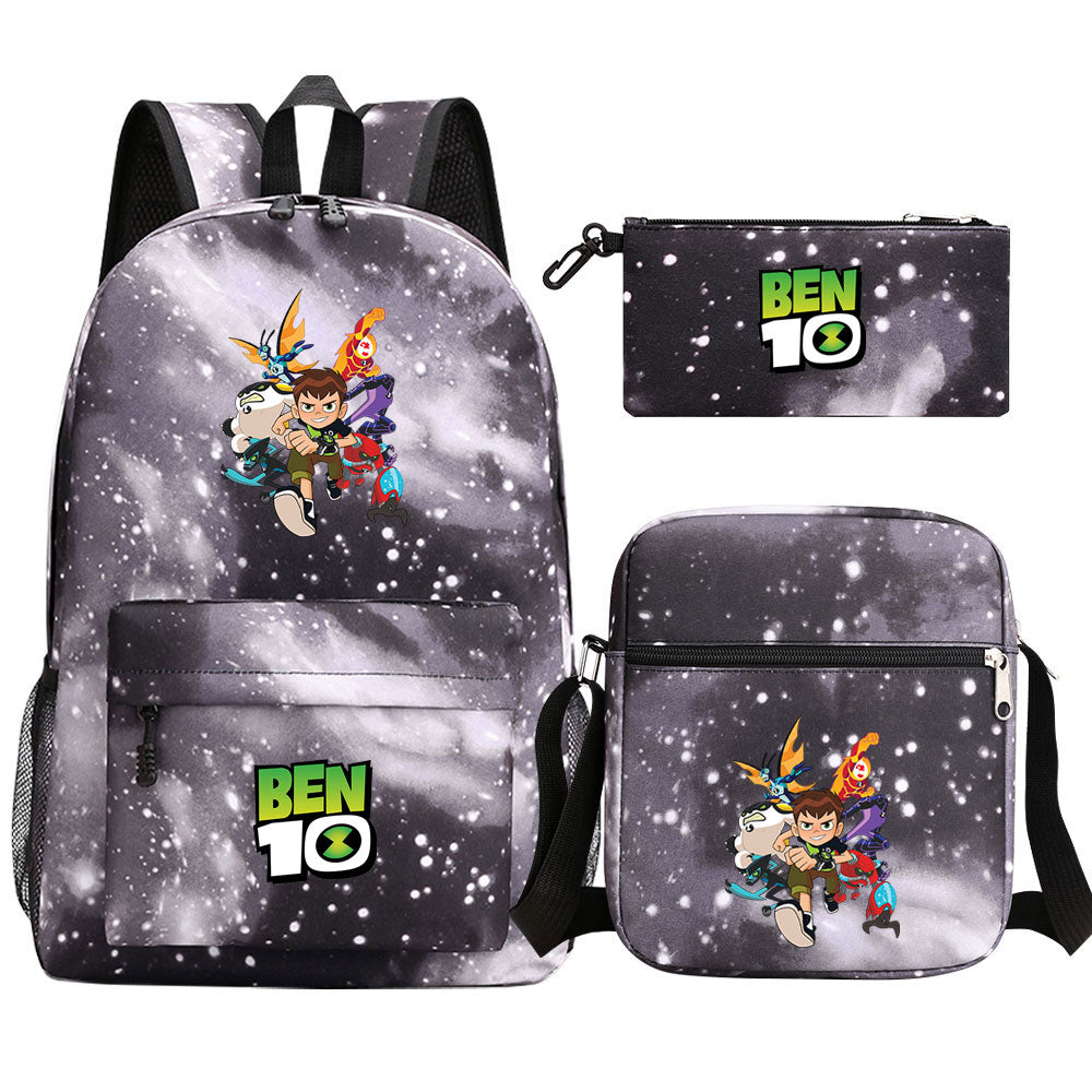 Ben 10 Ben Tennyson SchoolBag Backpack Shoulder Bag Book Pencil Bags 3pcs Set