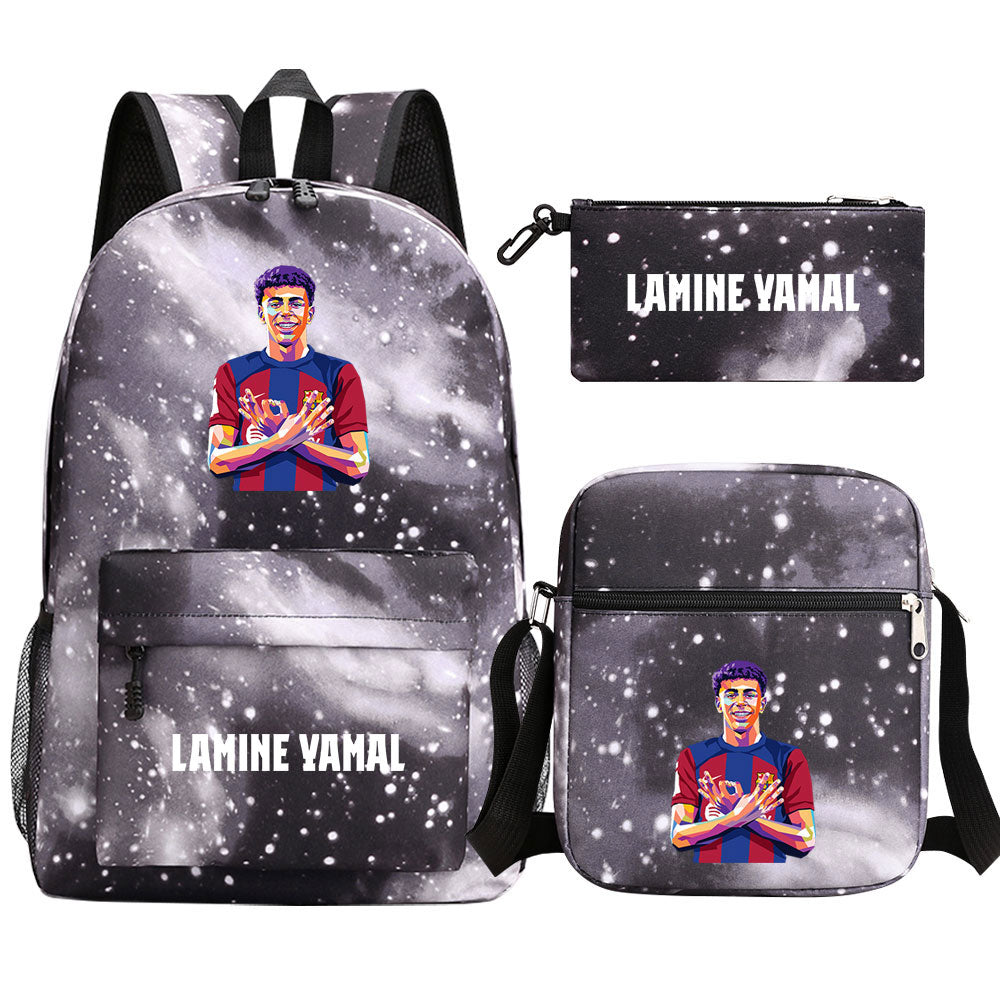 Lamine Yamal Football Player SchoolBag Backpack Shoulder Bag Book Pencil Bags 3pcs Set