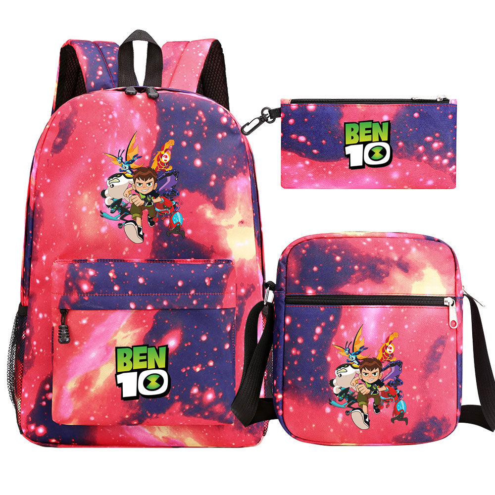 Ben 10 Ben Tennyson SchoolBag Backpack Shoulder Bag Book Pencil Bags 3pcs Set