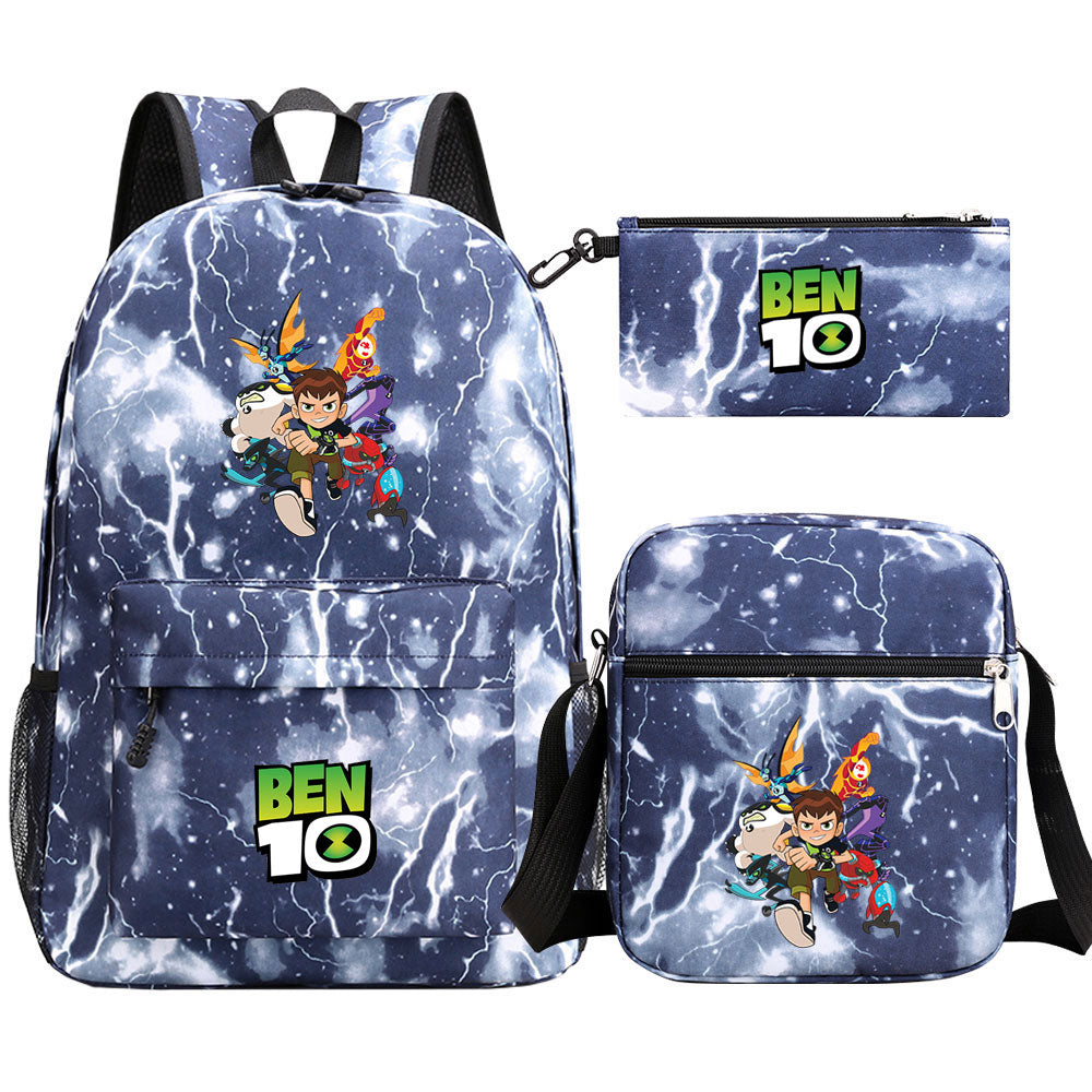 Ben 10 Ben Tennyson SchoolBag Backpack Shoulder Bag Book Pencil Bags 3pcs Set
