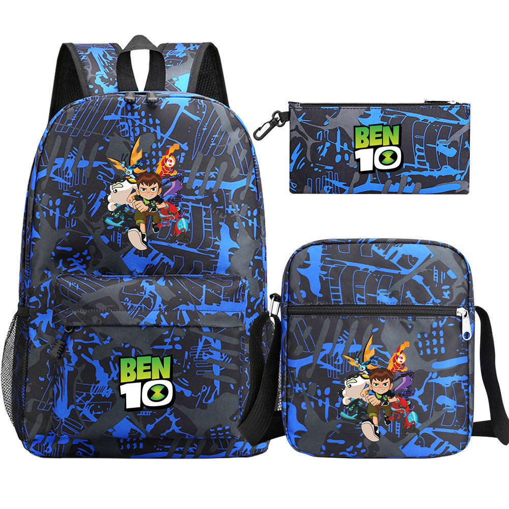 Ben 10 Ben Tennyson SchoolBag Backpack Shoulder Bag Book Pencil Bags 3pcs Set