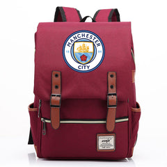 Manchester City Football Club Canvas Travel Backpack School Book Bag