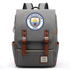 Manchester City Football Club Canvas Travel Backpack School Book Bag