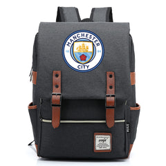 Manchester City Football Club Canvas Travel Backpack School Book Bag
