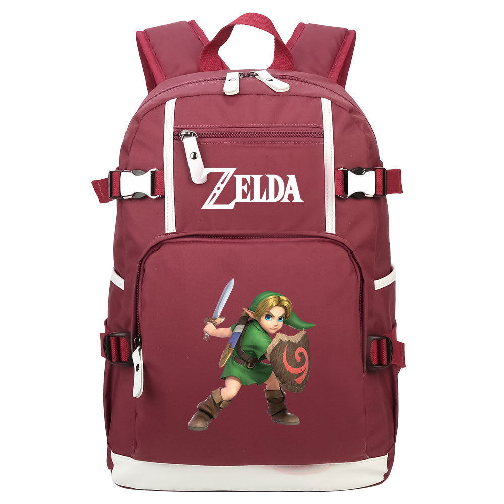 Zelda USB Charging Backpack School NoteBook Laptop Travel Bags