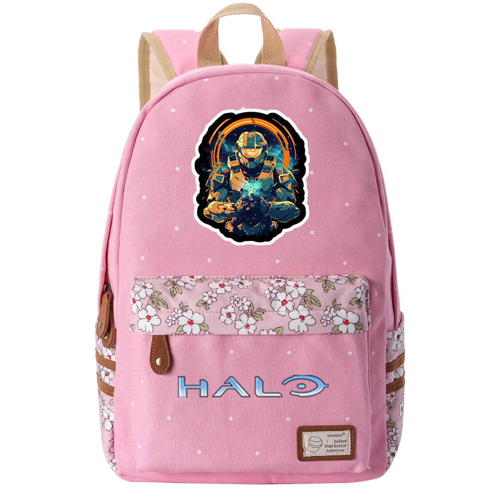 Halo Infinite Fashion Canvas Travel Backpack School Bag