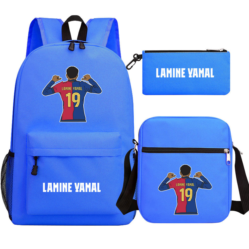 Lamine Yamal Football Player SchoolBag Backpack Shoulder Bag Book Pencil Bags 3pcs Set