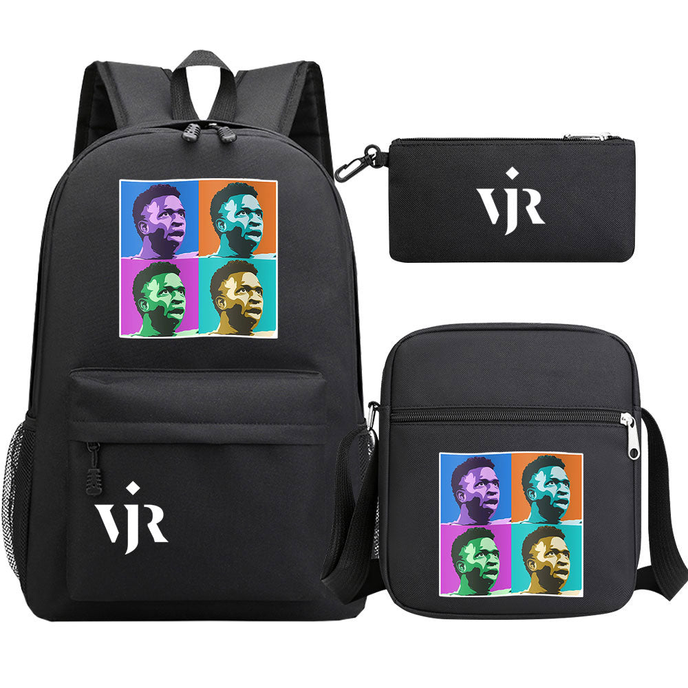 Vinicius Junior Football Player SchoolBag Backpack Shoulder Bag Book Pencil Bags 3pcs Set