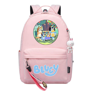 Bluey USB Charging Backpack Shoolbag Notebook Bag Gifts for Kids Students