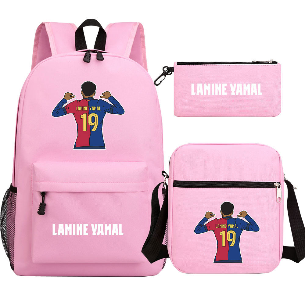 Lamine Yamal Football Player SchoolBag Backpack Shoulder Bag Book Pencil Bags 3pcs Set