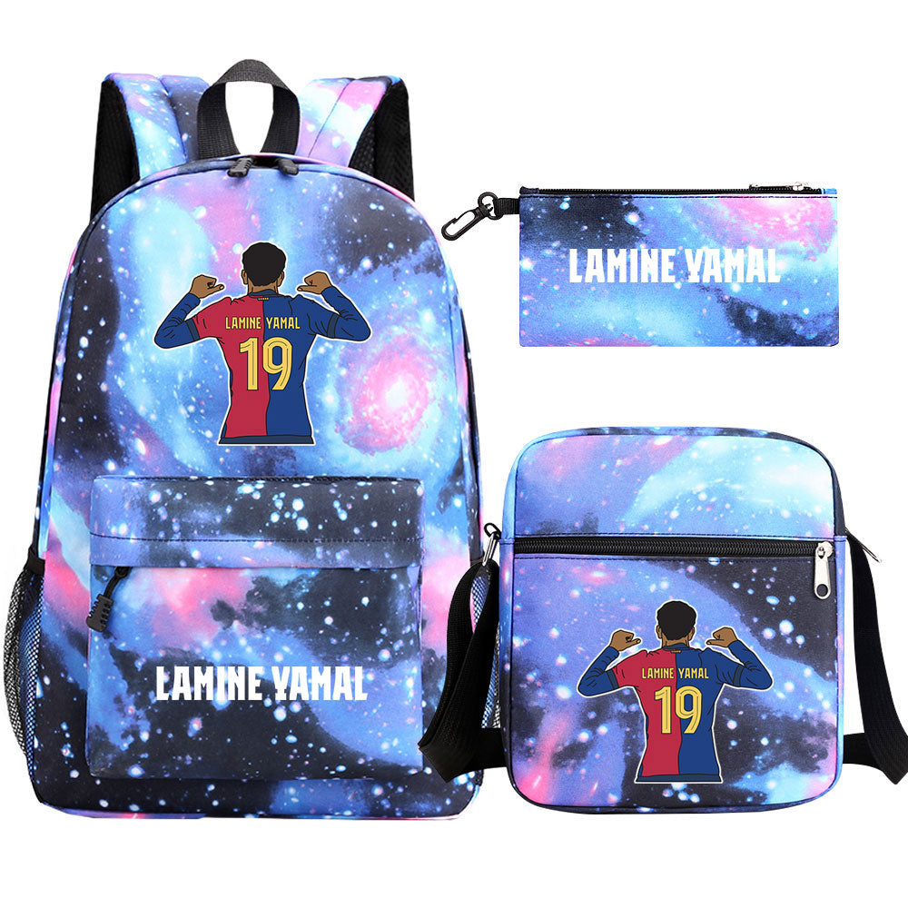 Lamine Yamal Football Player SchoolBag Backpack Shoulder Bag Book Pencil Bags 3pcs Set