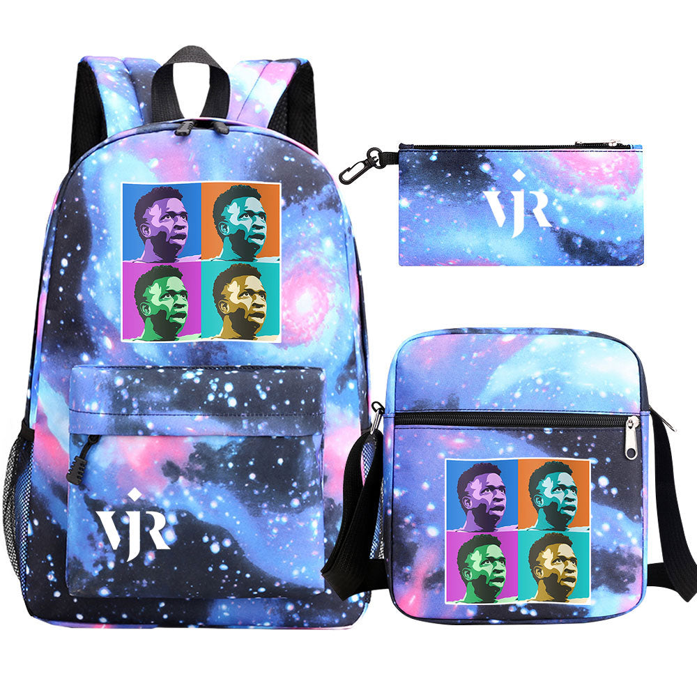 Vinicius Junior Football Player SchoolBag Backpack Shoulder Bag Book Pencil Bags 3pcs Set