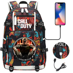 Call of Duty USB Charging Backpack School NoteBook Laptop Travel Bags