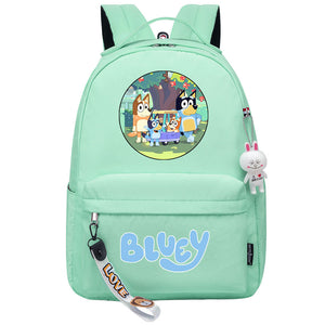 Bluey USB Charging Backpack Shoolbag Notebook Bag Gifts for Kids Students