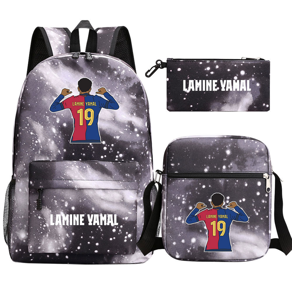 Lamine Yamal Football Player SchoolBag Backpack Shoulder Bag Book Pencil Bags 3pcs Set