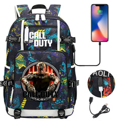 Call of Duty USB Charging Backpack School NoteBook Laptop Travel Bags