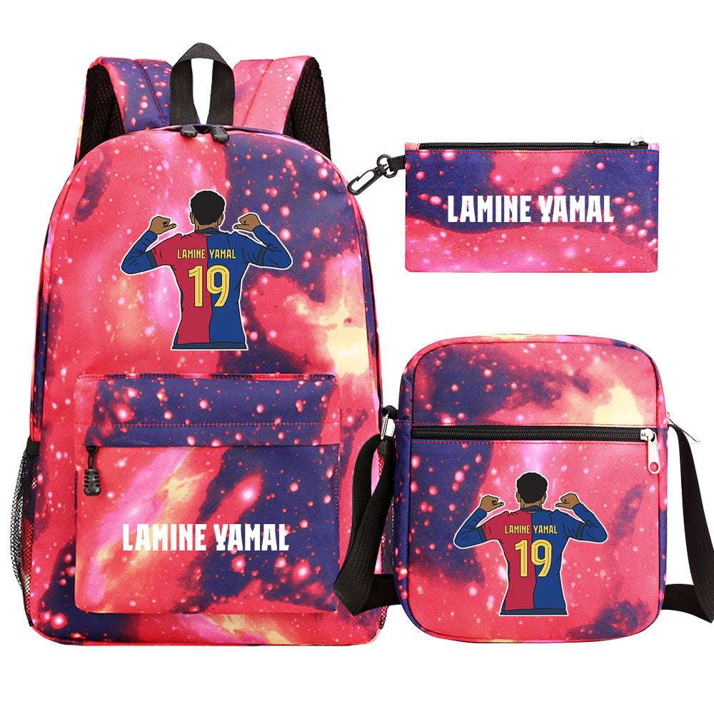 Lamine Yamal Football Player SchoolBag Backpack Shoulder Bag Book Pencil Bags 3pcs Set