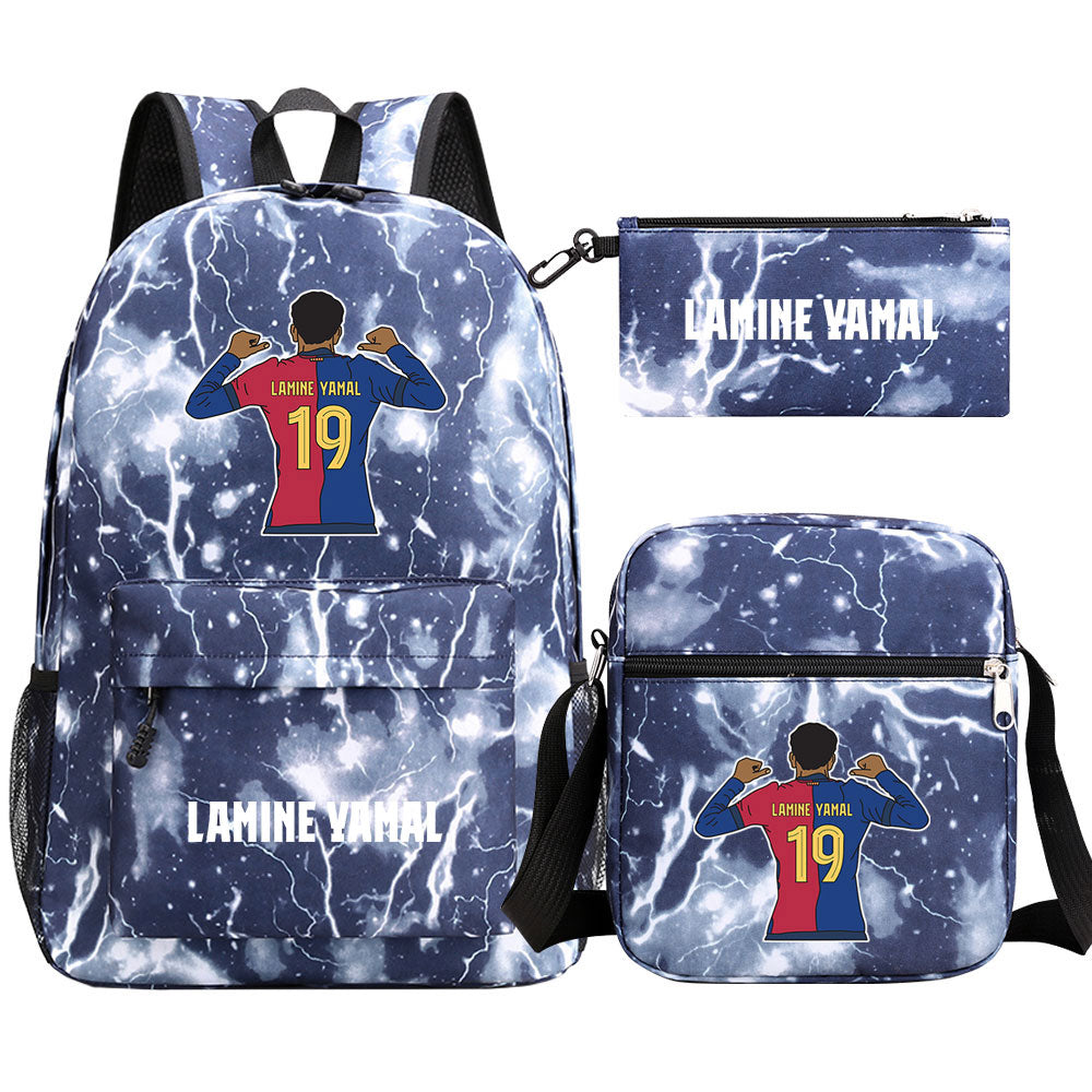 Lamine Yamal Football Player SchoolBag Backpack Shoulder Bag Book Pencil Bags 3pcs Set