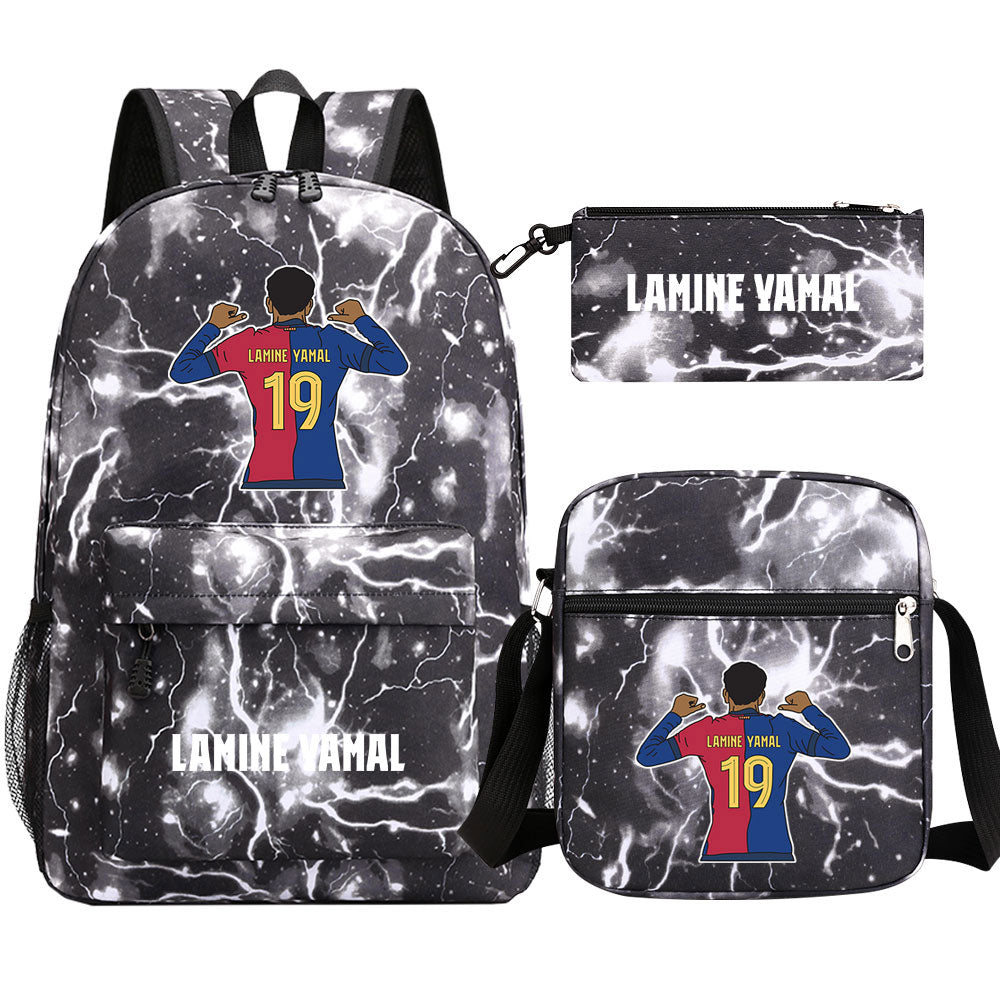 Lamine Yamal Football Player SchoolBag Backpack Shoulder Bag Book Pencil Bags 3pcs Set
