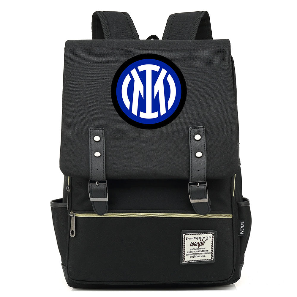 Internazionale Milano Football Club Canvas Travel Backpack School Book Bag