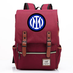 Internazionale Milano Football Club Canvas Travel Backpack School Book Bag