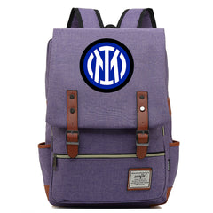 Internazionale Milano Football Club Canvas Travel Backpack School Book Bag