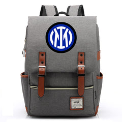 Internazionale Milano Football Club Canvas Travel Backpack School Book Bag