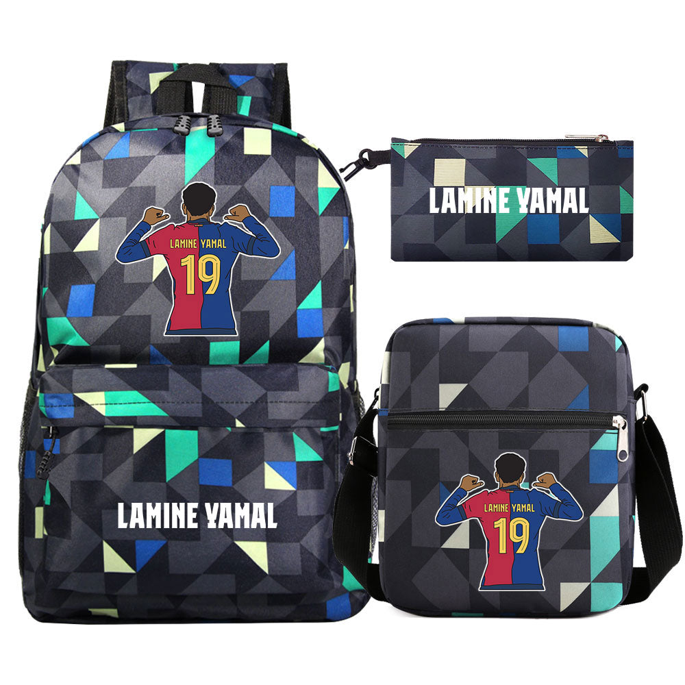 Lamine Yamal Football Player SchoolBag Backpack Shoulder Bag Book Pencil Bags 3pcs Set