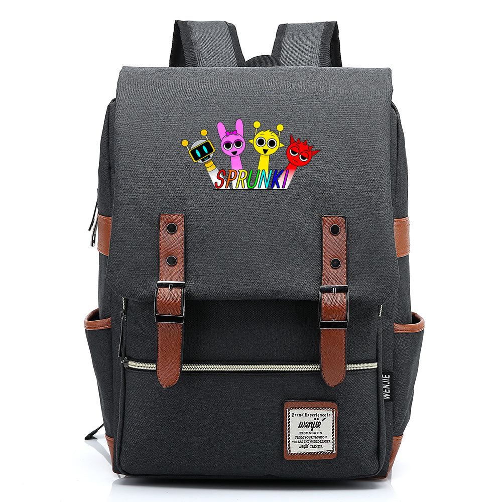 Sprunki Cosplay Canvas Travel Backpack School Bag