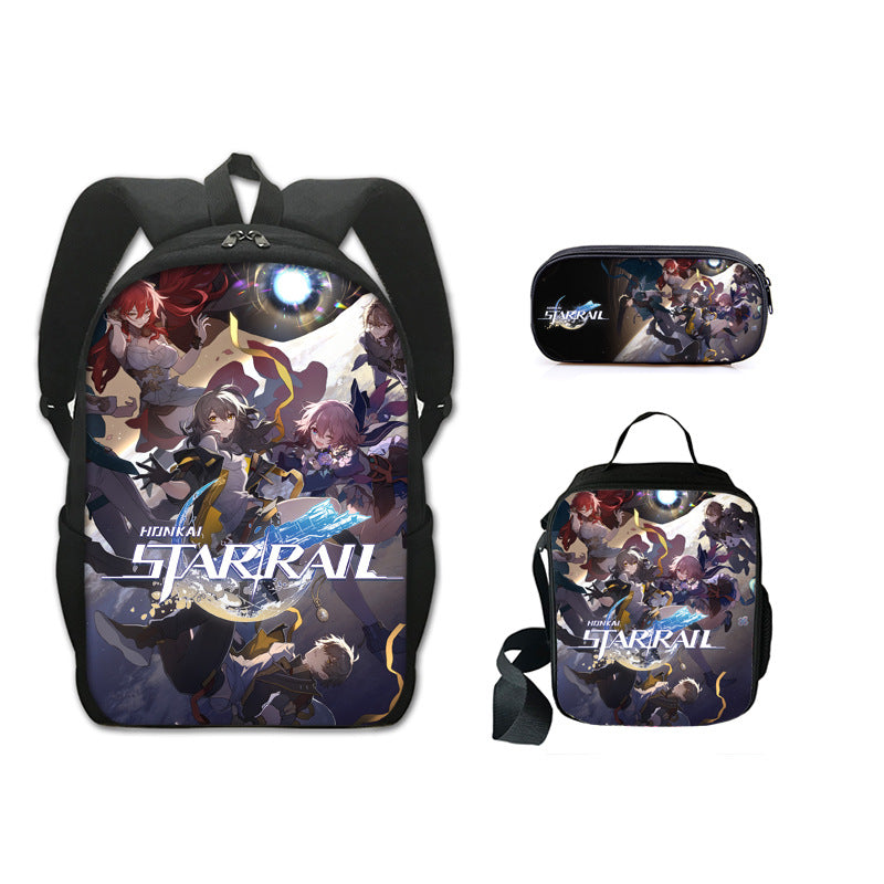 Honkai Impact 3 Schoolbag Backpack Lunch Bag Pencil Case 3pcs Set Gift for Kids Students