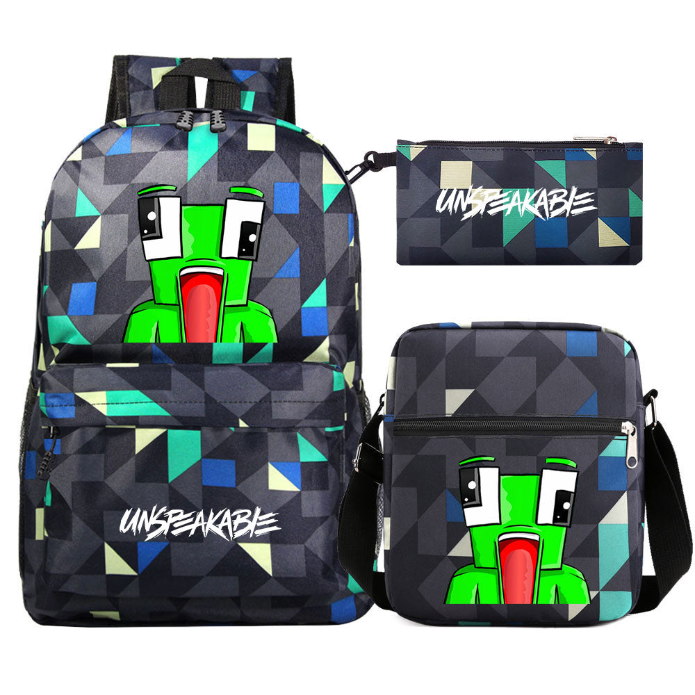 Unspeakable Gaming Frog SchoolBag Backpack Shoulder Bag Book Pencil Bags 3pcs Set
