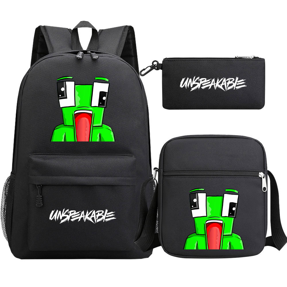 Unspeakable Gaming Frog SchoolBag Backpack Shoulder Bag Book Pencil Bags 3pcs Set