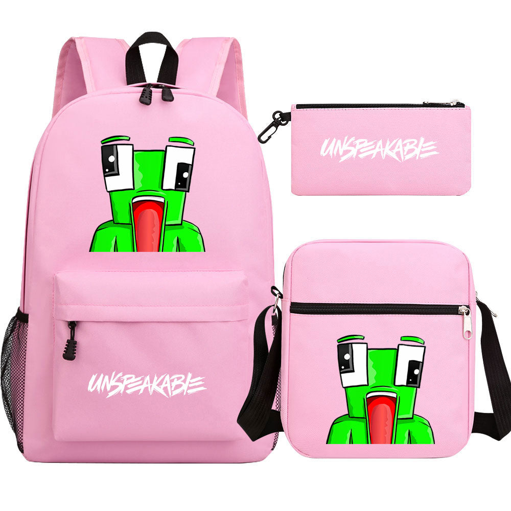 Unspeakable Gaming Frog SchoolBag Backpack Shoulder Bag Book Pencil Bags 3pcs Set