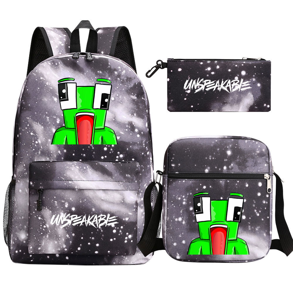 Unspeakable Gaming Frog SchoolBag Backpack Shoulder Bag Book Pencil Bags 3pcs Set