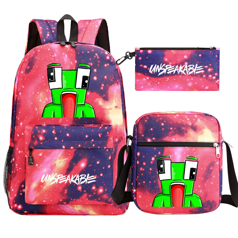 Unspeakable Gaming Frog SchoolBag Backpack Shoulder Bag Book Pencil Bags 3pcs Set