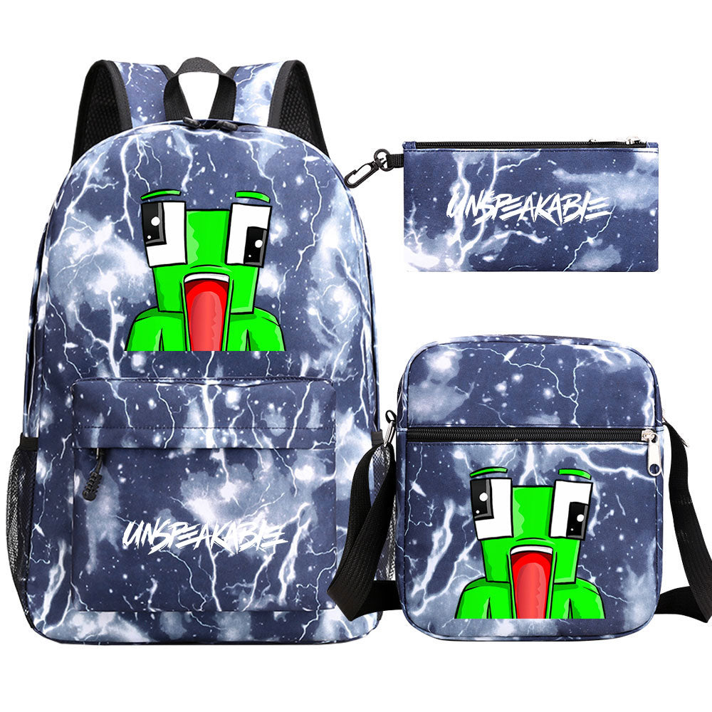 Unspeakable Gaming Frog SchoolBag Backpack Shoulder Bag Book Pencil Bags 3pcs Set